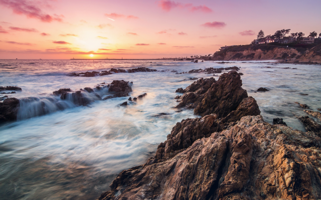 5361x3574 pix. Wallpaper corona del mar, newport beach, california, usa, ocean, sunset, nature