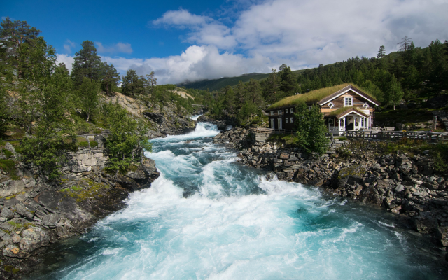 4000x2667 pix. Wallpaper nature, mountains, forest, mountain river, norway, river