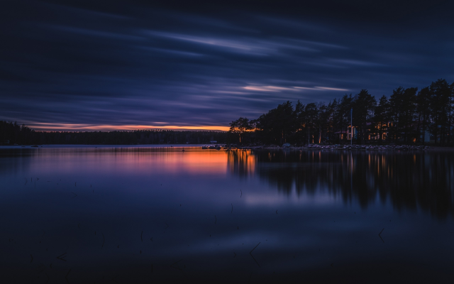 2560x1600 pix. Wallpaper ruonala, finland, lake, sunset, nature, evening, sky