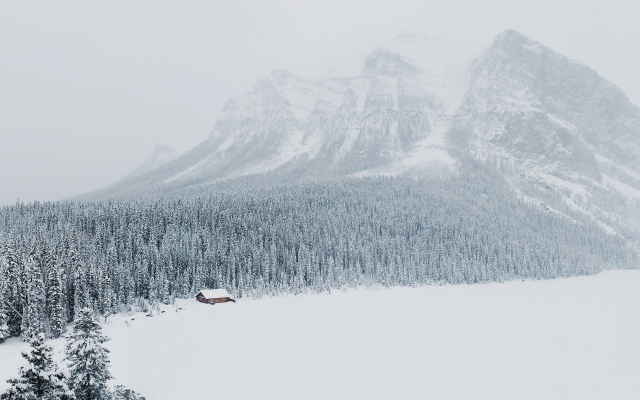 3840x2400 pix. Wallpaper winter, snow, forest, mountains, nature
