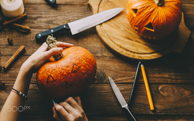 2048x1357 pix. Wallpaper halloween, pumpkin, holidays, knife