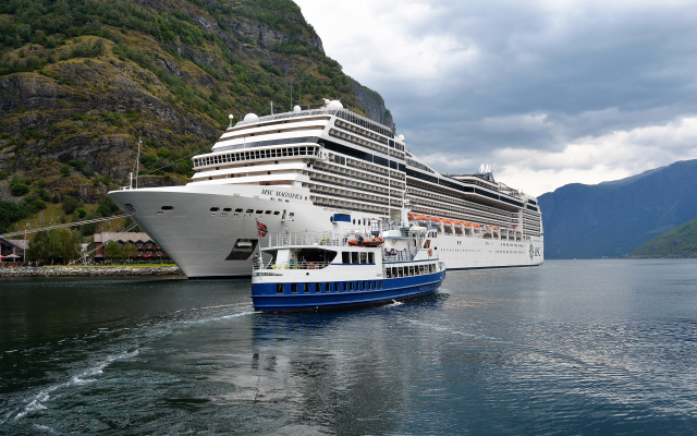 2700x1802 pix. Wallpaper flam, norway, fjord, ship, cruise ship