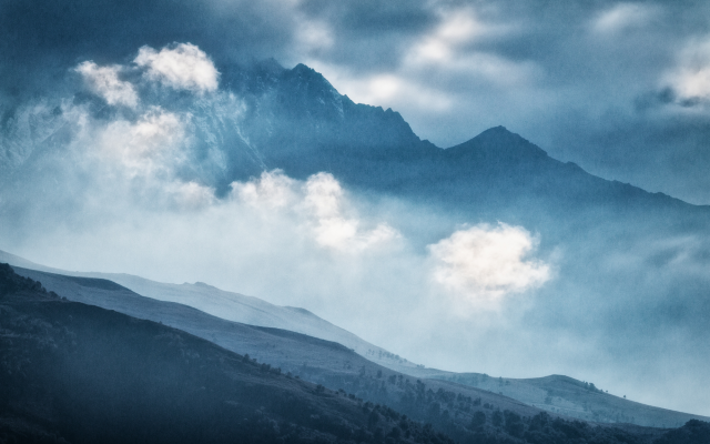 2000x1333 pix. Wallpaper caucasus, mountains, clouds, fog, dargawa gorge, nature
