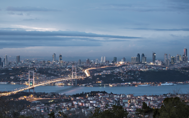 5760x2812 pix. Wallpaper Istanbul, turkey, panorama, city, bosphorus bridge, bosphorus, bridge
