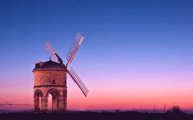 1920x1080 pix. Wallpaper chesterton windmill, windmill, twilight, pink light, chesterton, warwickshire, england
