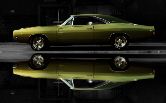 4752x3080 pix. Wallpaper 1968 dodge charger classics, dodge charger, dodge, cars, reflection, green cars