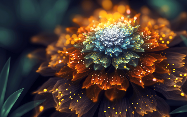 2560x1440 pix. Wallpaper 3d graphics, abstraction, fractals, flower