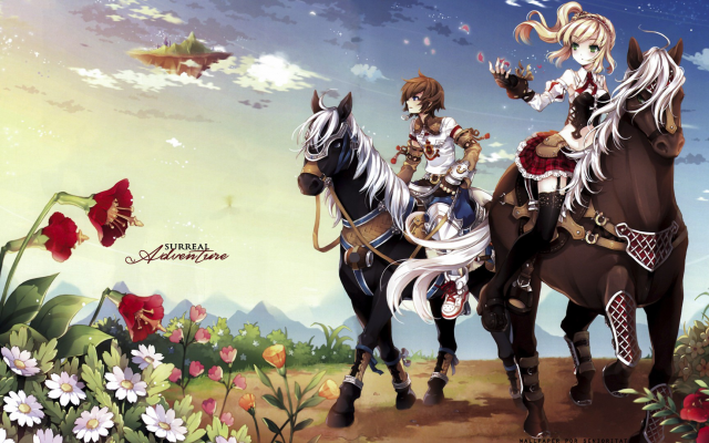 1920x1080 pix. Wallpaper Surreal Adventure, Minitokyo, anime, art, horse