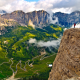 sella group, chain, Dolomites, Italy, nature, mountains, clouds wallpaper