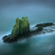 landscape, nature, mist, island, rock, sea, blue, fog wallpaper
