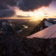 Norway, mountains, nature, landscape, clouds, sunset, snow, fjord wallpaper