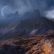 Dolomites, Italy, nature, landscape, mountains, storm, lightning wallpaper