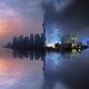 Shanghai, China, city, cityscape, skyscrapers, sunset, tower, reflection wallpaper
