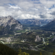 Banff National Park, mountains, panorama, valley, town, river, Canada, nature, landscape wallpaper