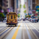 San Francisco, city, street, tilt shift, tram, usa wallpaper