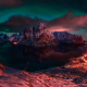 Lofoten, Norway, winter, clouds, night, island, mountains, fjord wallpaper