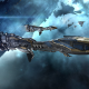 EVE Online, Minmatar, video games, spaceship, concept art, science fiction, space, Stabber Cruiser wallpaper
