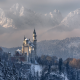 Neuschwanstein, Castle, Germany, Bavaria, nature, landscape, mountains, forest, winter, snow wallpaper