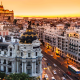Madrid, Spain, city, cityscape, sunset, street, car, architecture wallpaper