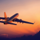 aircraft, passenger aircraft, airplane, sunset, clouds wallpaper