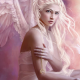 angel, fantasy, art, wings, blonde, women, dove wallpaper