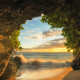 Maui, island, hawaii, nature, beach, cave, sea, sunset wallpaper