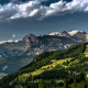 nature, dolomites, mountains, alps, forest, summer, grass, clouds, Italy wallpaper