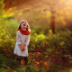 children, laugh, sun rays, forest, little girl wallpaper