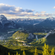 banff national park, canada, mountains, valley, forest, sunset, clouds, nature, landscape wallpaper
