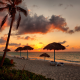 varadero, beach, sunset, cuba, clouds, vacations, palm trees, tropical wallpaper