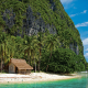 el nido, palawan, philippines, beach, hut, tropical, nature, palm trees, island, sea, white, sand wallpaper