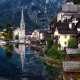 hallstatt, austria, lake hallstatt, alps, reflection, city wallpaper