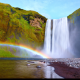 skogafoss, waterfall, iceland, rainbow, nature wallpaper