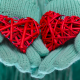 mittens, winter, hand, heart, love wallpaper