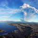 chile, calbuco volcano, puerto montt, nature, eruption, cityscape, sea, smoke, ash wallpaper