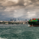 Turkey, Istanbul, city, cityscape, ship, container ships, sea, clouds wallpaper