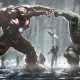 hulk, hulkbuster, marvel comics, rain, art wallpaper