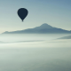 hot air balloons, mist, fog, landscape, mountains, sky, nature wallpaper