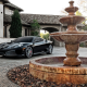 ferrari f430, car, sports car, ferrari, fountain, mansion wallpaper