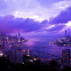 hong kong, city, evening, dawn, skyscrapers, braemar hill, victoria harbour wallpaper