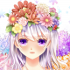 art, yuri, girl, face, eyes, flowers, roses, anime wallpaper