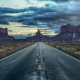 monument valley, united states, arizona, utah, road, clouds, sky, twilight, nature wallpaper