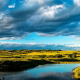 turner valley, alberta, canada, landscape, field, meadow, clouds, nature wallpaper