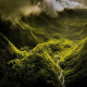 nature, landscape, mountain, mist, clouds, valley, river, forest, green, Hawaii, island wallpaper