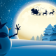 new year, santa, reindeer, snowman, stars, night, christmas, holidays wallpaper