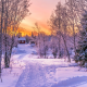 kiruna, sweden, winter, nature, beautiful, path, sunset, snow, house wallpaper