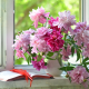 peony, peonies, summer, vase, flowers, book, nature wallpaper