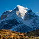 patagonia, chile, guanaco, mountains, nature, peak, clouds wallpaper