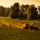 vehicle, tractors, dust, sunset, field wallpaper