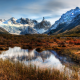 nature, beautiful, mountains, slopes, grass, water, patagonia wallpaper